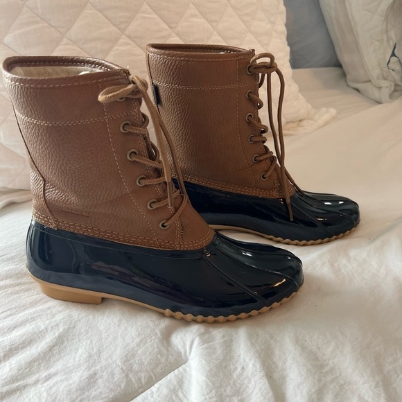JBU by JAMBU WOMENS NAVY/TAN MAPLEWOOD WATERPROOF BOOTS SIZE 8 - Picture 6 of 10